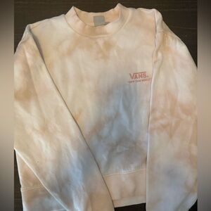 Vans Cream and Pink Tie-Dye Crewneck